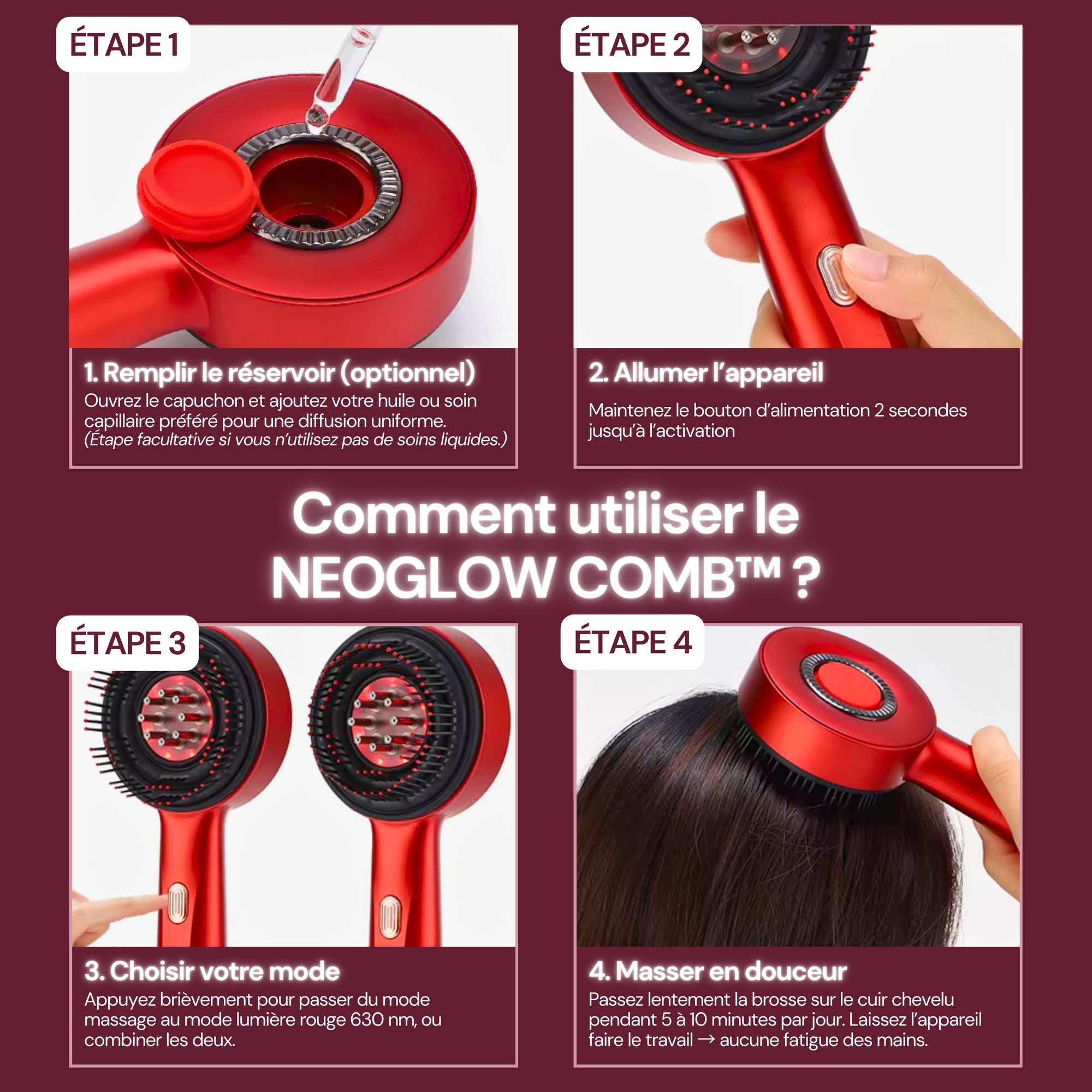 NeoGlow Comb™ - 3 en 1